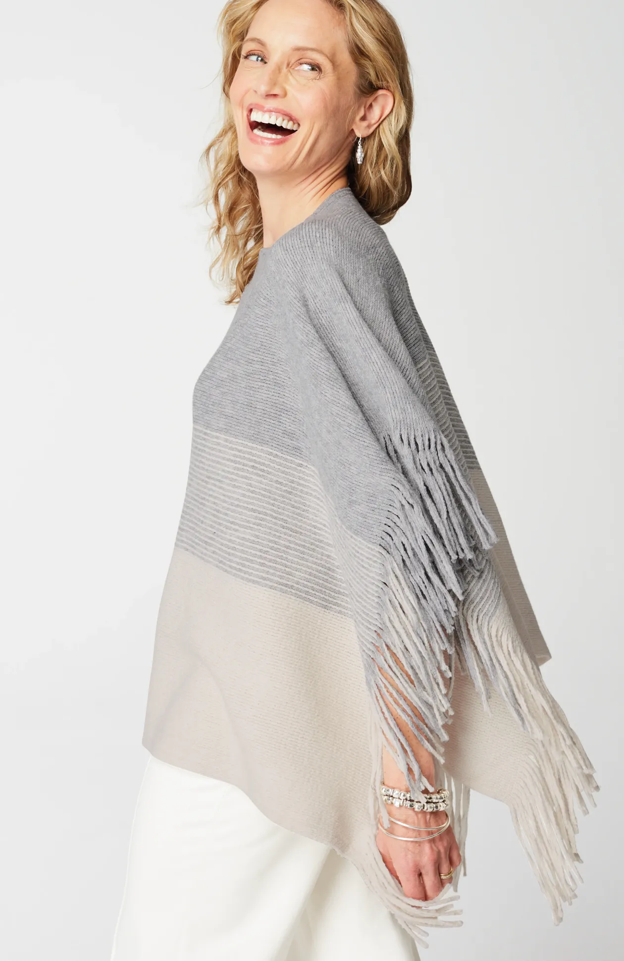 Knit-Fringe Poncho