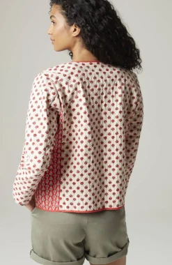 Lightweight Mixed-Print Quilted Jacket