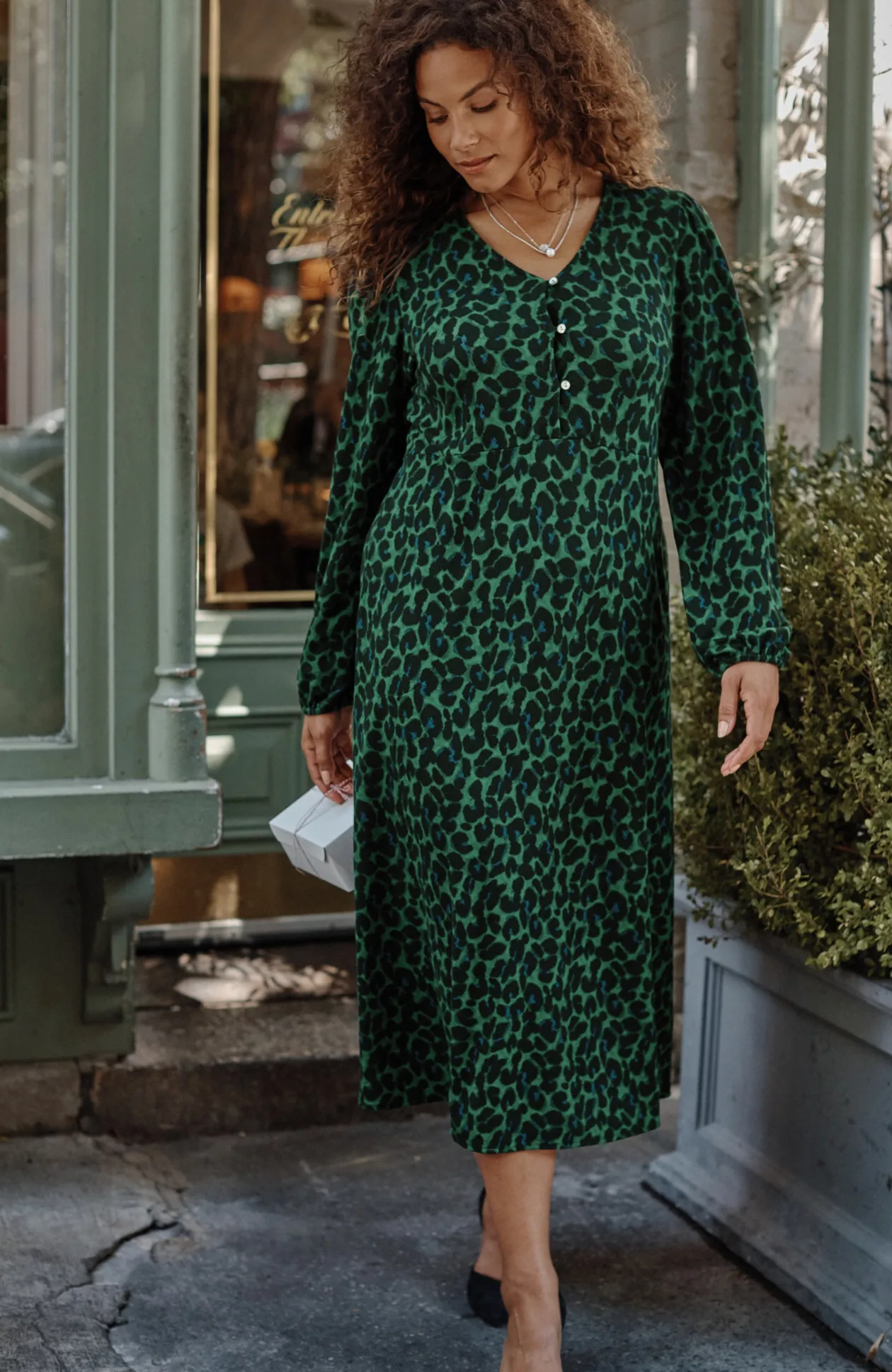 Lightweight Ponte Knit Midi Dress