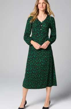 Lightweight Ponte Knit Midi Dress