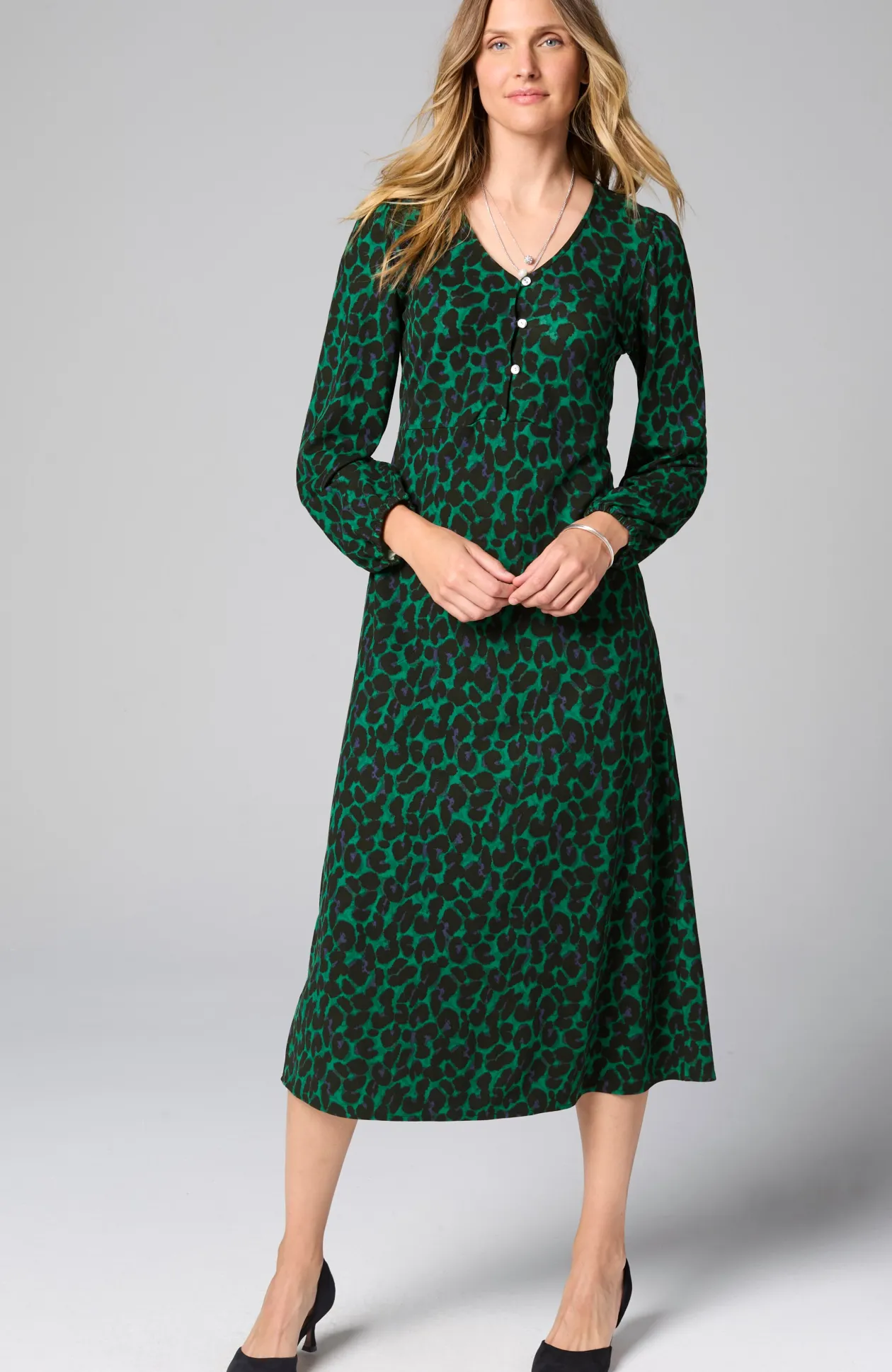 Lightweight Ponte Knit Midi Dress