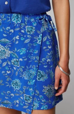 Linen & Rayon Wrap-Front Skort