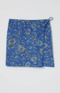 Linen & Rayon Wrap-Front Skort