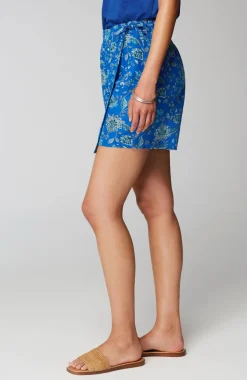 Linen & Rayon Wrap-Front Skort