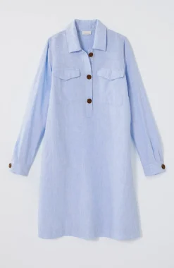 Linen Popover Shirtdress