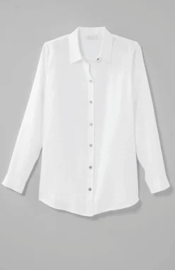 Linen Tab-Sleeve A-Line Shirt