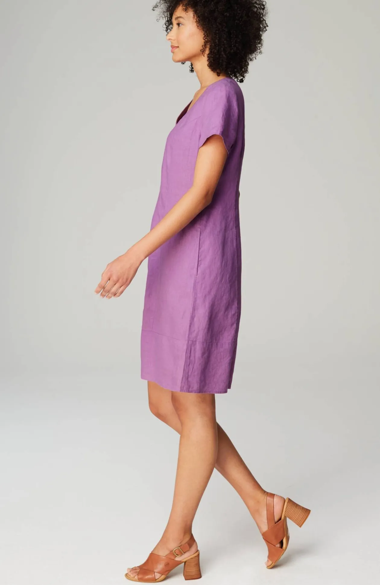 Linen V-Neck Dress