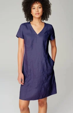 Linen V-Neck Dress