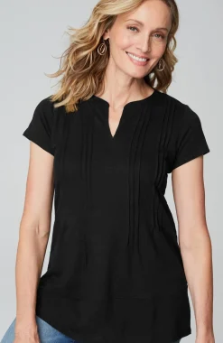 Linen-Blend Pintucked Tunic