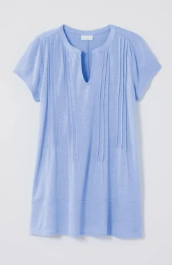 Linen-Blend Pintucked Tunic