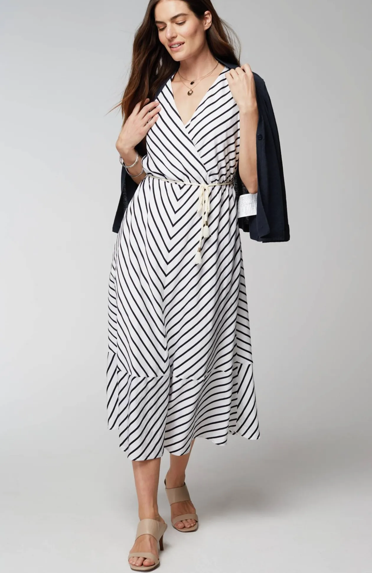 Linen-Blend Single-Button Cardi