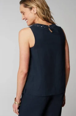 Linen-Blend Sleeveless Top