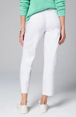 Linen-Stretch Straight-Leg Crops