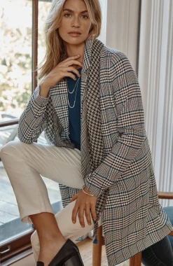 Long Plaid Duster Jacket
