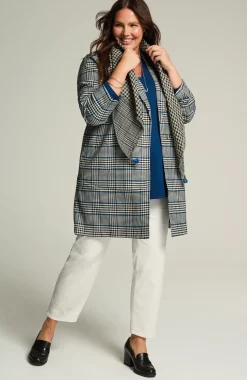 Long Plaid Duster Jacket