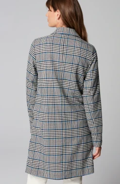 Long Plaid Duster Jacket