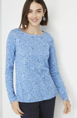 Long-Sleeve Pima Crew-Neck Tee