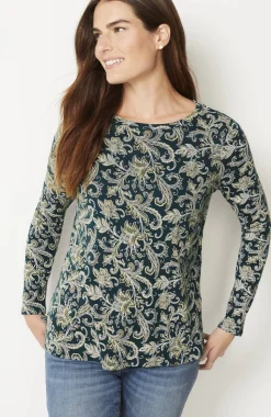 Long-Sleeve Pima Crew-Neck Tee
