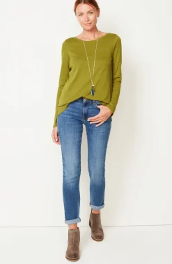 Long-Sleeve Pima Crew-Neck Tee