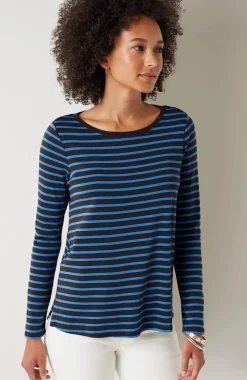 Long-Sleeve Pima Crew-Neck Tee