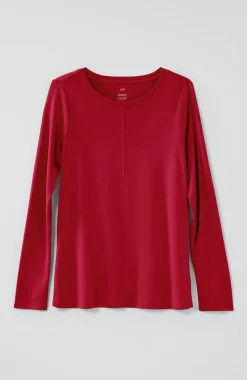Long-Sleeve Pima Crew-Neck Tee