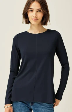 Long-Sleeve Pima Crew-Neck Tee