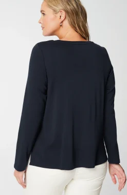 Long-Sleeve Pima Crew-Neck Tee