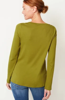 Long-Sleeve Pima Crew-Neck Tee