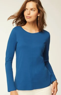 Long-Sleeve Pima Crew-Neck Tee