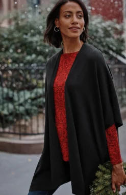 Luxe Rib-Trimmed Knit Ruana
