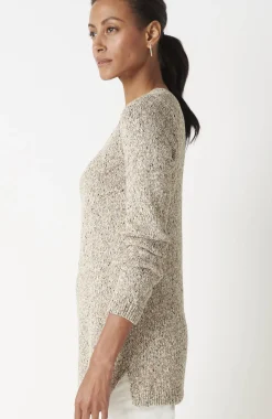 Marled V-Neck Speckled Sweater