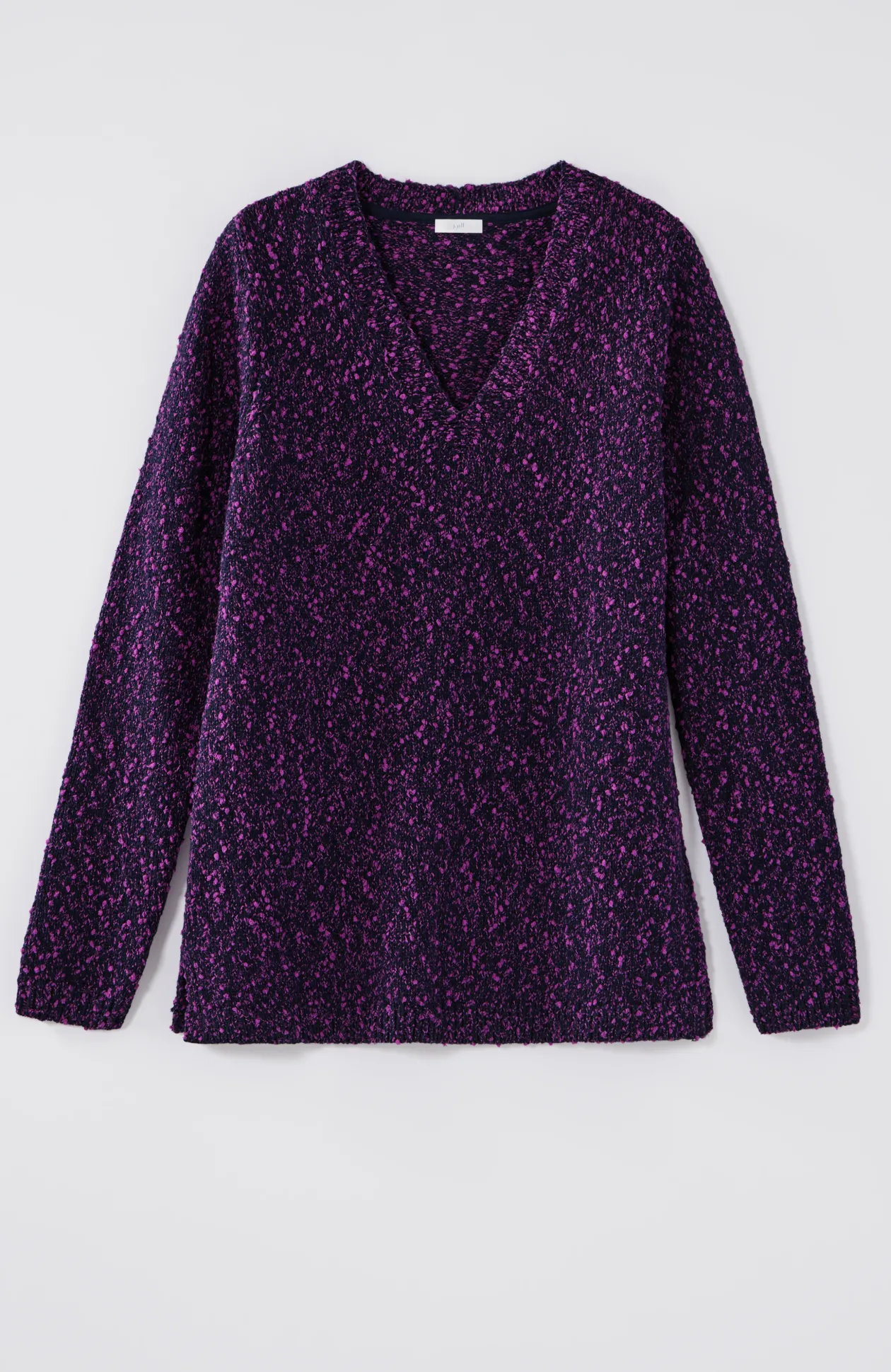 Marled V-Neck Speckled Sweater