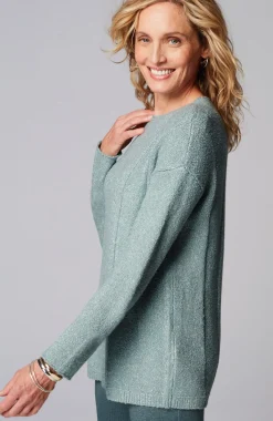 Metallic Textured Pullover Sweater