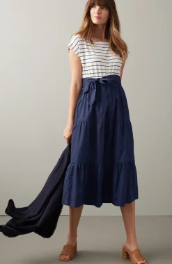 Mixed-Media A-Line Dress