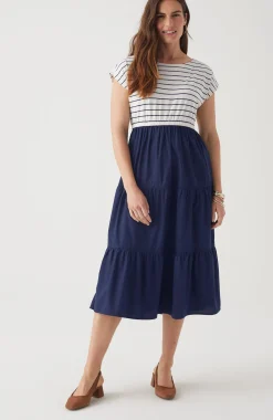 Mixed-Media A-Line Dress