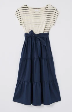 Mixed-Media A-Line Dress
