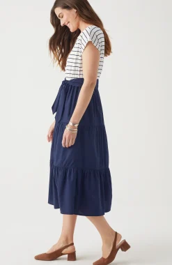 Mixed-Media A-Line Dress