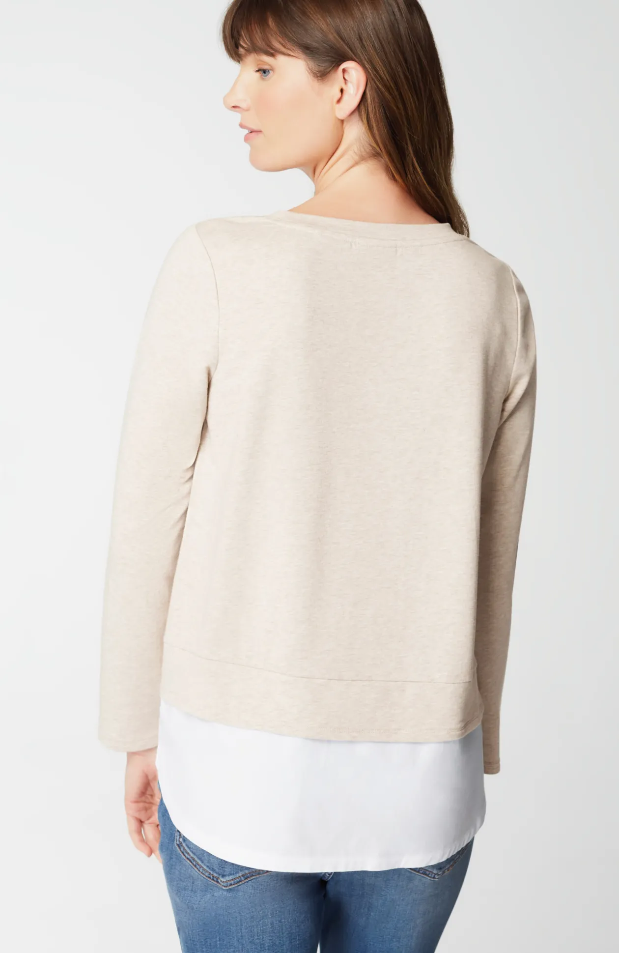 Mixed-Media Twist-Front Top