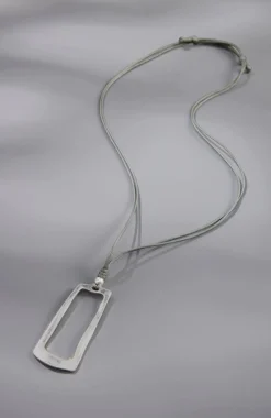 Modern Elements Rectangular Pendant Necklace