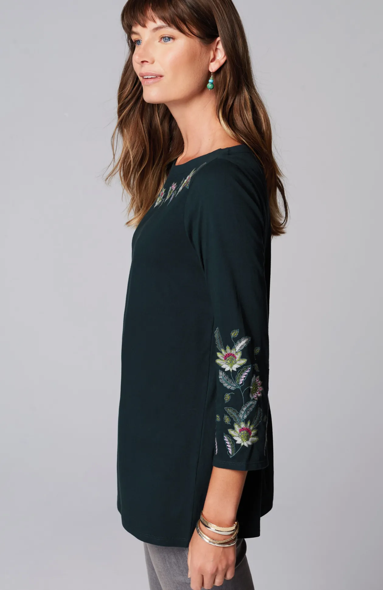 Multicolor-Embroidered Top