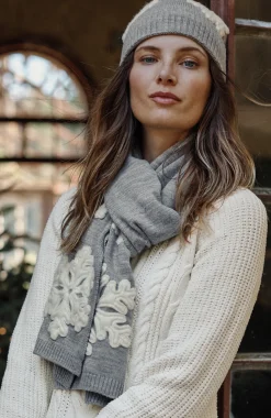 Needle-Felted Snowflake Scarf