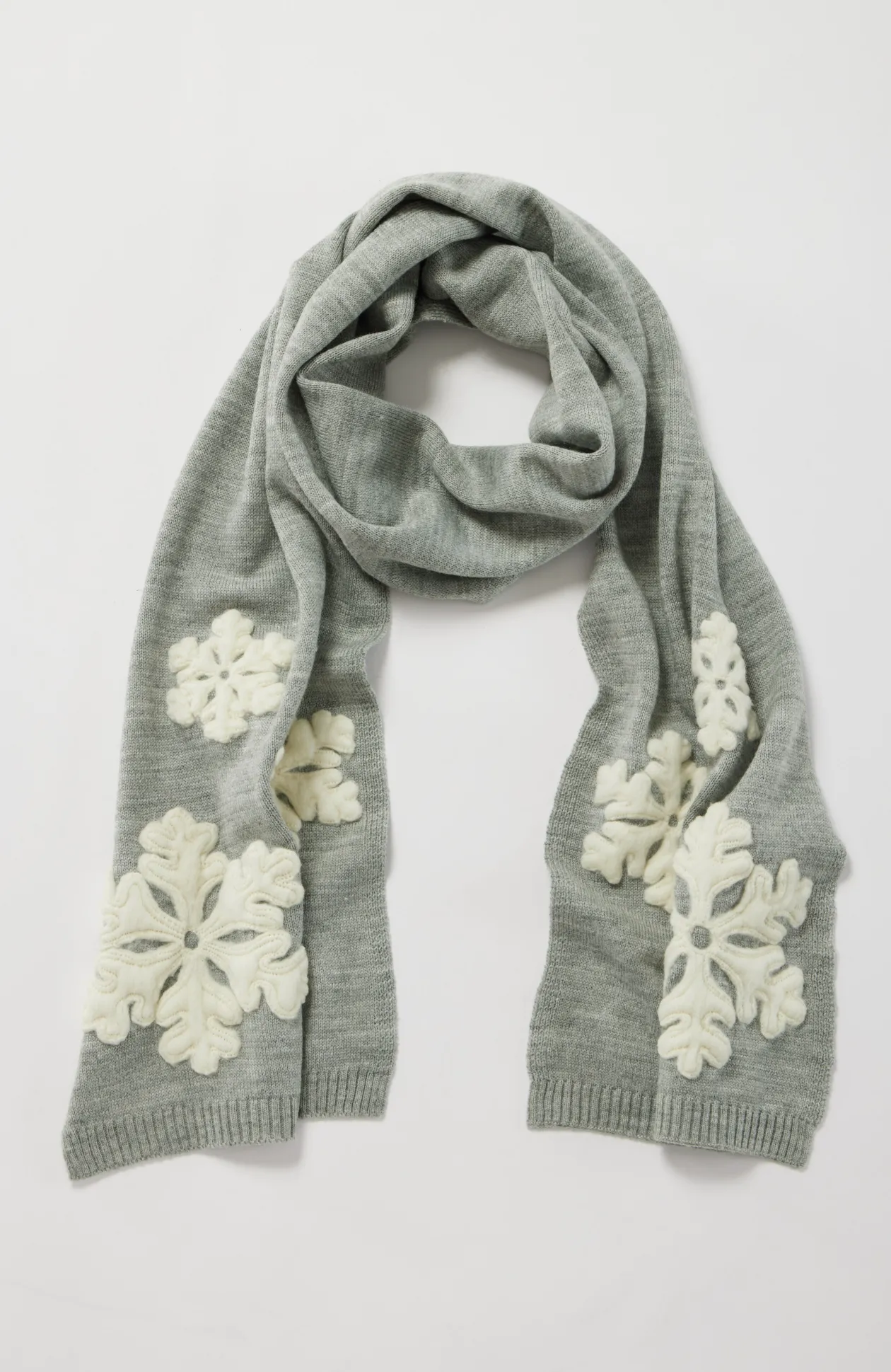 Needle-Felted Snowflake Scarf