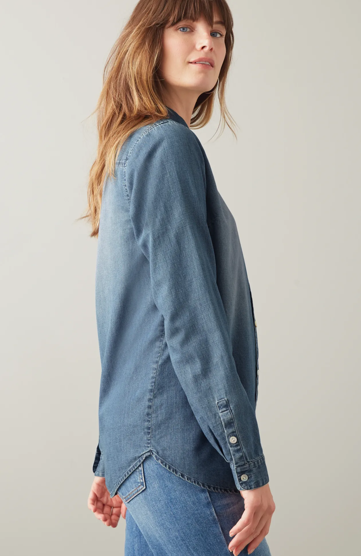 One-Pocket Button-Front Shirt