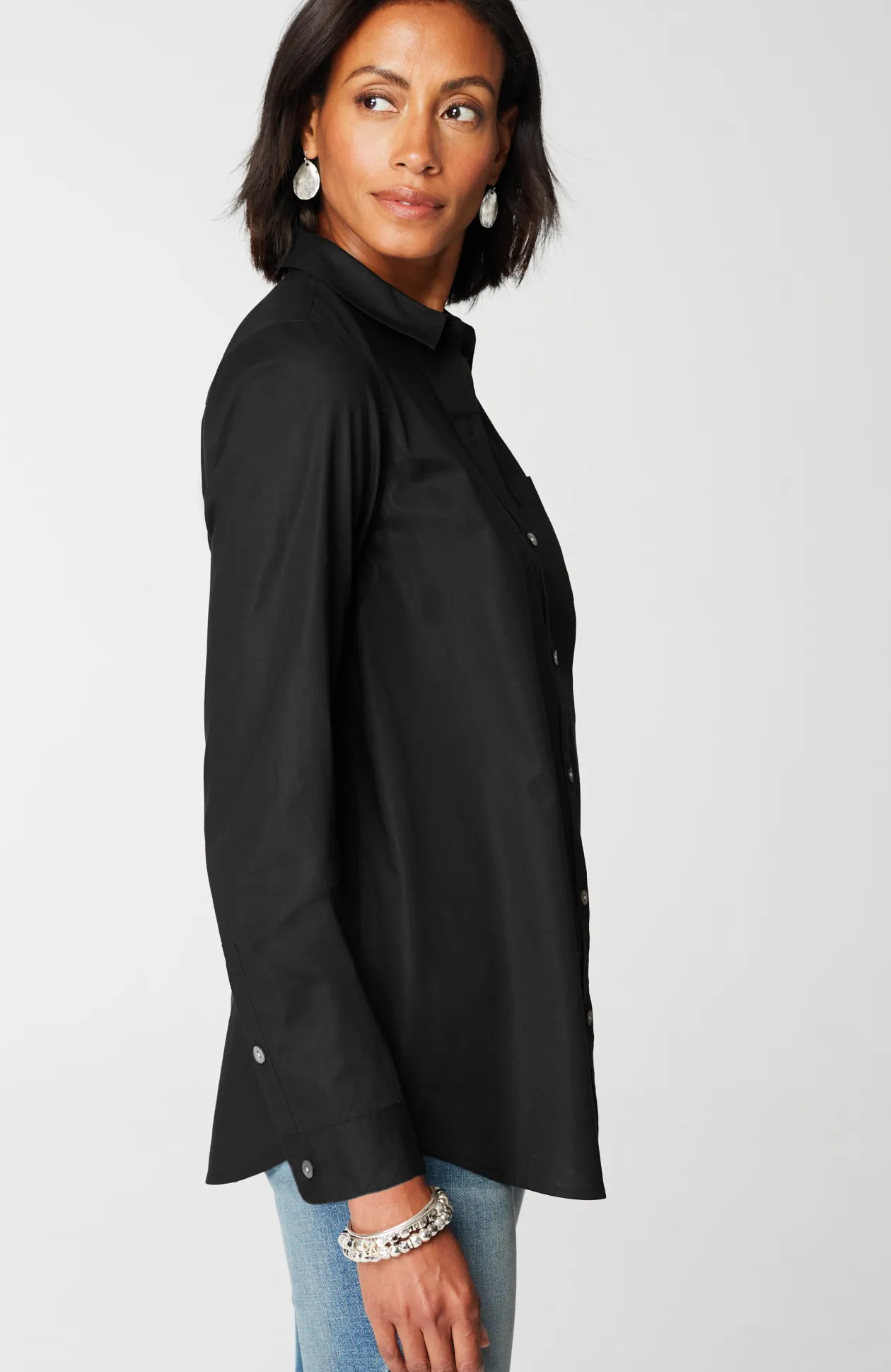 One-Pocket Button-Front Shirt