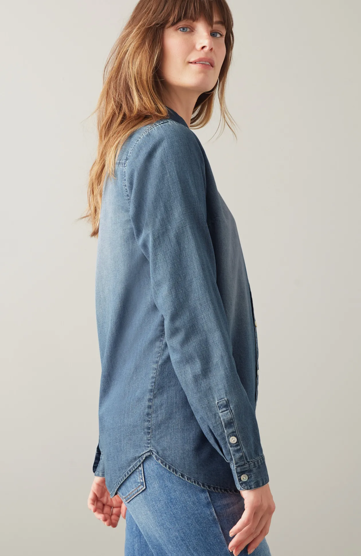 One-Pocket Button-Front Shirt