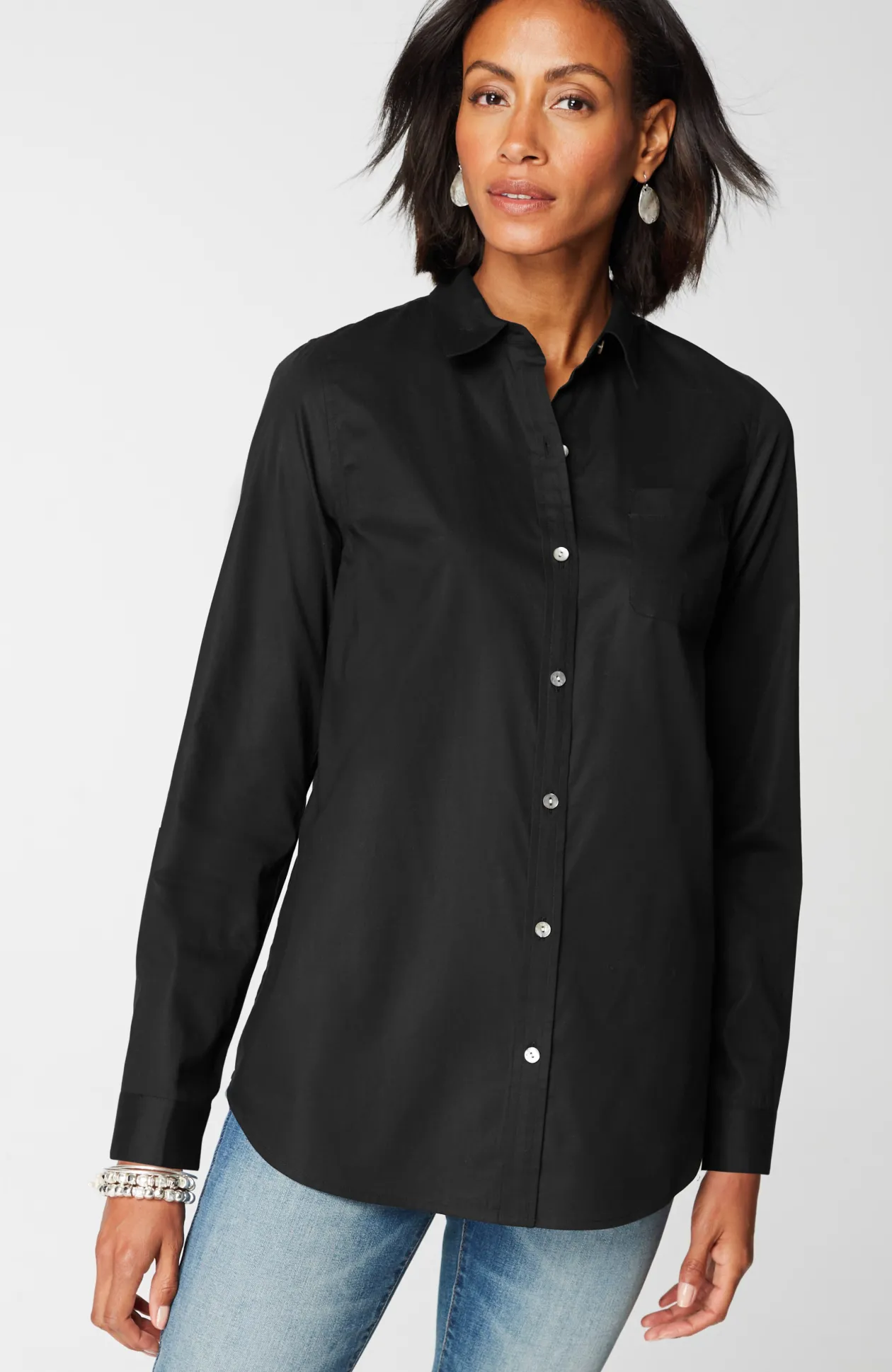 One-Pocket Button-Front Shirt