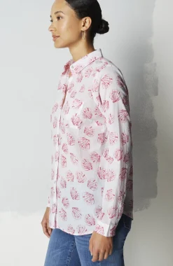 One-Pocket Shirred-Back Shirt