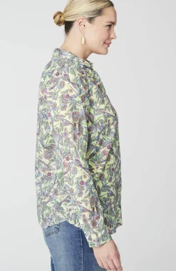 One-Pocket Shirred-Back Shirt