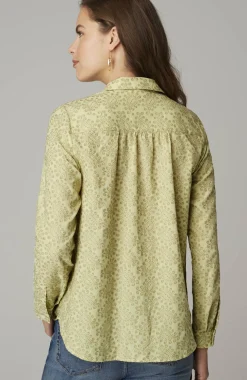 One-Pocket Shirred-Back Shirt
