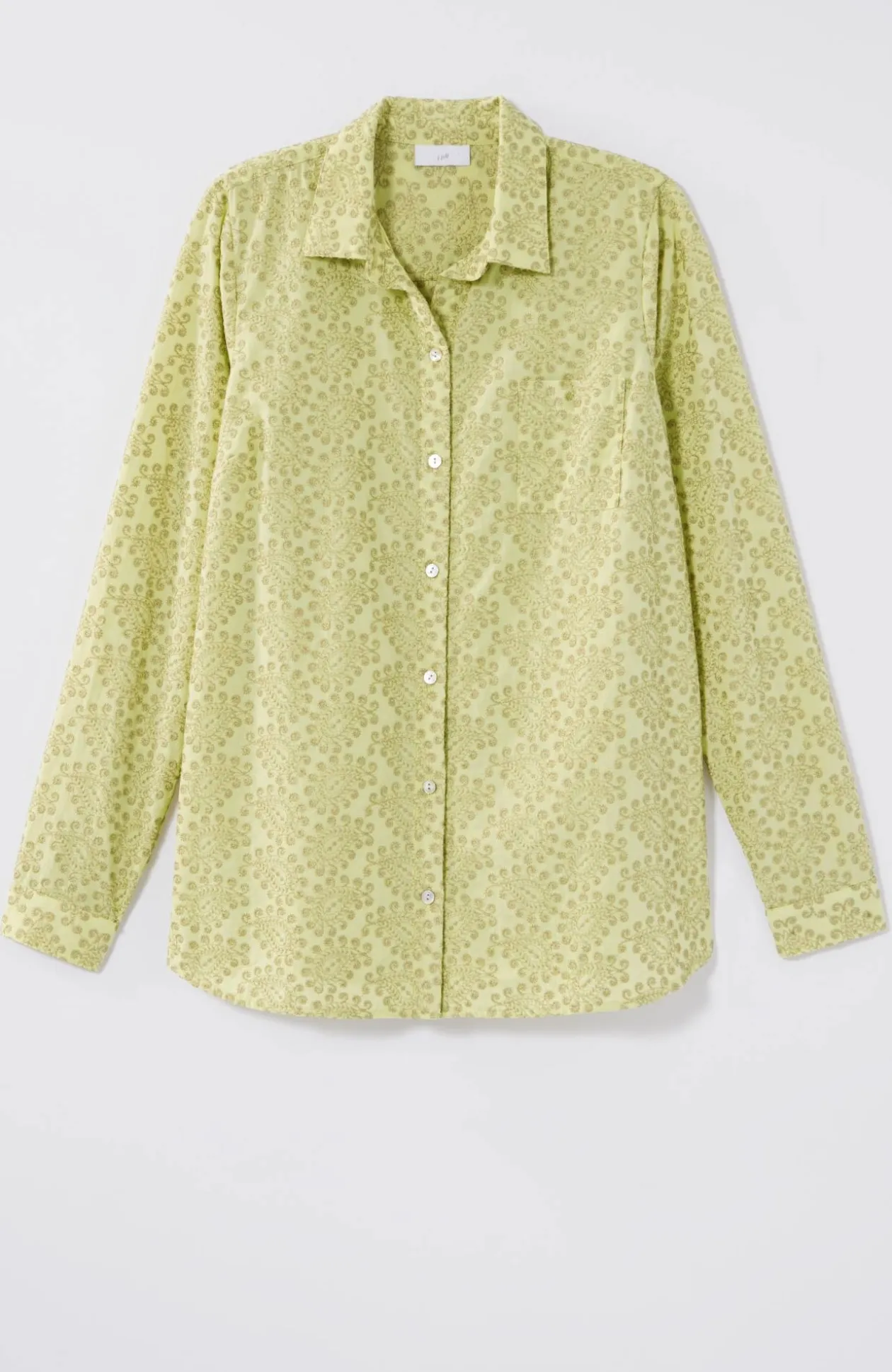 One-Pocket Shirred-Back Shirt